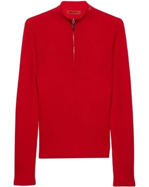 MAX&Co. Wool Half-Zip Sweater - Red