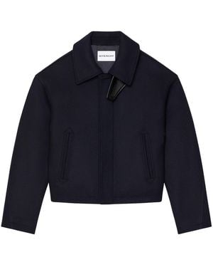 Givenchy Wool Oversized-Collar Jacket - Blue