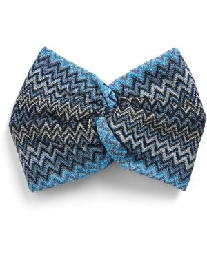 Missoni Knot-Front Zigzag Headband - Blue