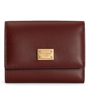 Dolce & Gabbana Plongé Calfskin French Flap Wallet - Purple