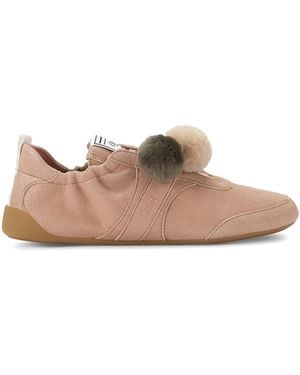 Chloé Suede Kick Ballerina Sneakers - Pink