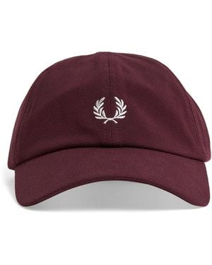 Fred Perry Cotton Piqué Logo Cap - Red
