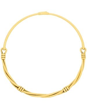 Saint Laurent Twisted Thread Choker Necklace - Metallic