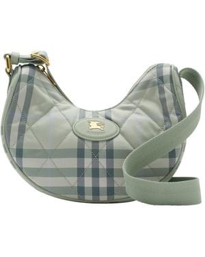 Burberry Check Horseshoe Cross-Body Bag - Grey