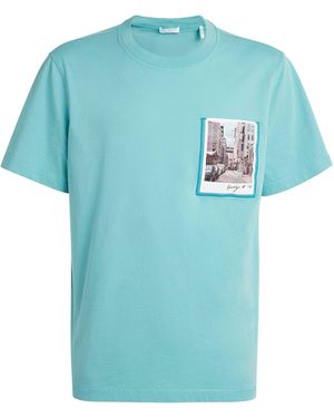 Helmut Lang Cotton Postcard T-Shirt - Blue