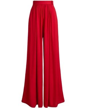 Ralph Lauren Satin Vannesa Wide-Leg Pants - Red