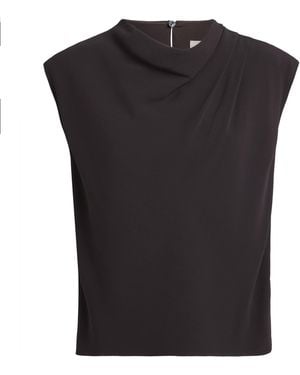 Agnona Sleeveless Draped Blouse - Black