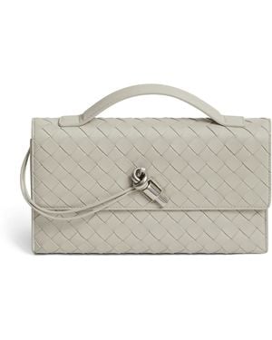 Bottega Veneta Leather Andiamo Top-Handle Bag - Grey