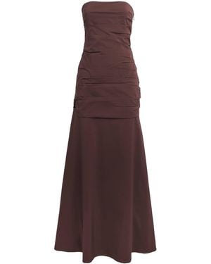 St. Agni Cotton-Blend Strapless Maxi Dress - Purple