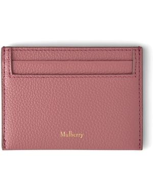 Mulberry Grained Leather Card Holder - Pink