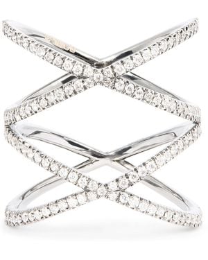 Eva Fehren Blackened And Diamond Xx Ring - Metallic