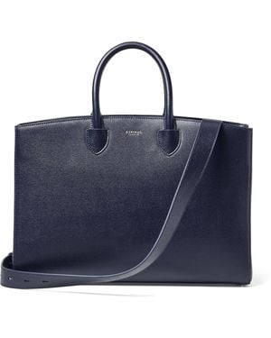 Aspinal of London Leather Madison Tote Bag - Blue