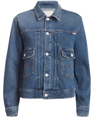 Mother Studded Duo Denim Jacket - Blue