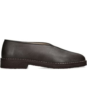 Lemaire Leather Piped Slippers - Brown