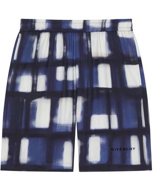 Givenchy Check Print Shorts - Blue