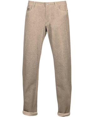 Alan Scott Cashmere-Blend Relaxed Jeans - Natural