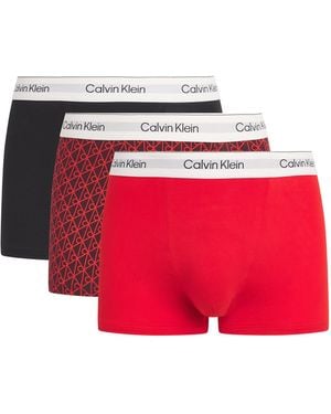 Calvin Klein Stretch-Cotton Relaxed Icon Boxers - Red