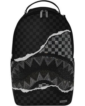 Sprayground Crystal-Embellished Check Backpack - Black