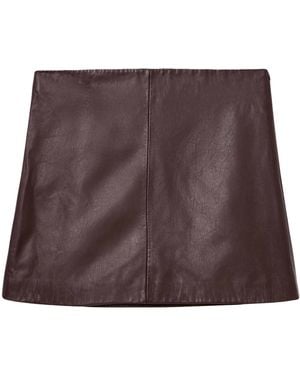 AllSaints Nappa Leather Renai Mini Skirt - Brown