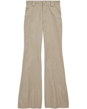 Balenciaga Cotton Flared Pants - Natural