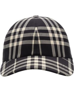 Burberry Cotton Check Baseball Cap - Black