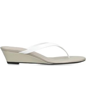 Christopher Esber Leather Scala Wedge Sandals 45 - White