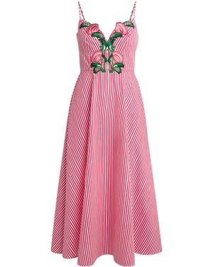 Saloni Stripe Jana B Midi Dress - Pink
