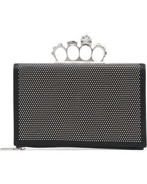 McQueen Skull Four-Ring Pouch - Black