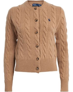 Polo Ralph Lauren Wool-Cashmere Cable-Knit Cardigan - Brown