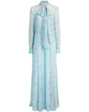 LEO LIN Floral Lilith Maxi Dress - Blue
