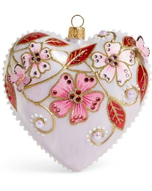 Glitterlab Glass Heart Bauble - Pink