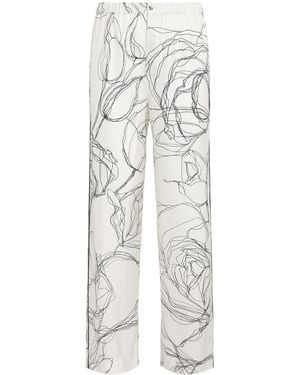 Fabiana Filippi Silk Twill Printed Trousers - White