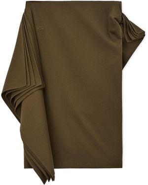 Loewe Asymmetric Midi Pencil Skirt - Green
