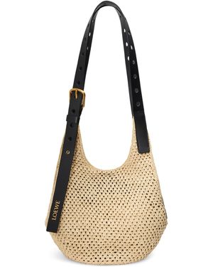 Loewe X Paula's Ibiza Small Raffia Punch-Hole Hobo Bag - Natural