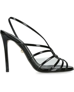 ALEVI Leather Star Heeled Sandals 110 - Black