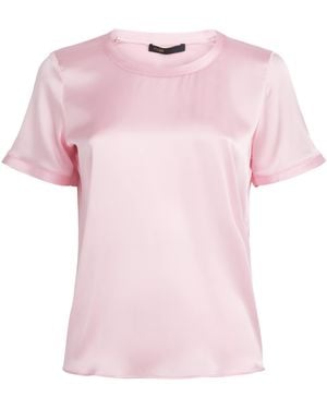 Maje Silk T-Shirt Blouse - Pink