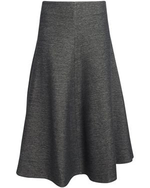 MAX&Co. Jersey Flared Midi Skirt - Gray