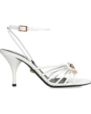 Versace Leather Opera Bow Sandals 85 - White