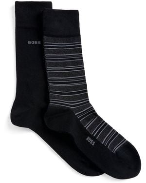 BOSS Stripe Mid-Calf Socks - Black