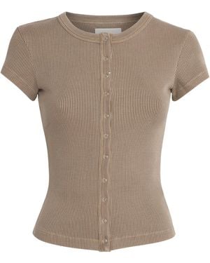 Citizens of Humanity Short-Sleeve Tabi Cardigan - Brown