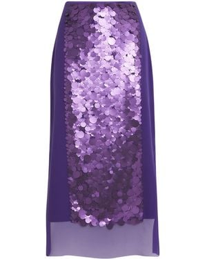 JOSEPH Chiffon Embellished Cambo Midi Skirt - Purple