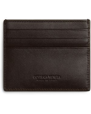 Bottega Veneta Leather Intrecciato Card Holder - Black