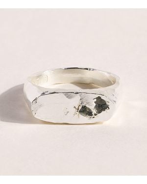 The Ouze Sterling And Sapphire Oval Signet Ring - Natural