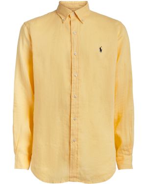 Polo Ralph Lauren Linen Custom-Fit Shirt - Yellow