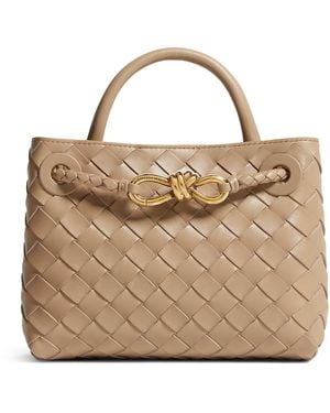 Bottega Veneta Mini Leather Andiamo Top-Handle Bag - Brown