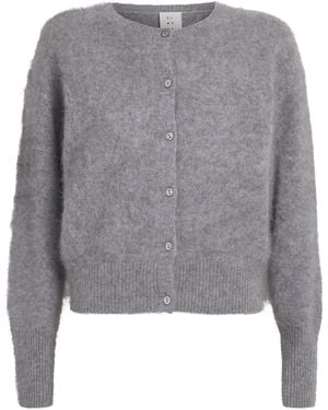 Almada Label Brushed Cashmere Coco Cardigan - Grey