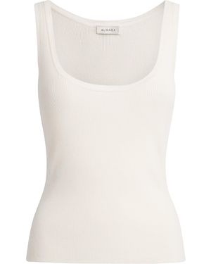 Almada Label Wool-Silk-Cashmere Indy Tank Top - White