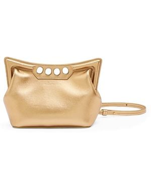 Alexander McQueen Mini Leather The Peak Shoulder Bag - Natural