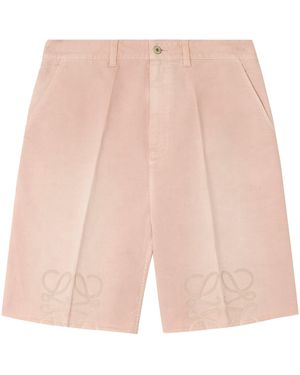 Loewe X Paula's Ibiza Leather-Trim Anagram Shorts - Natural