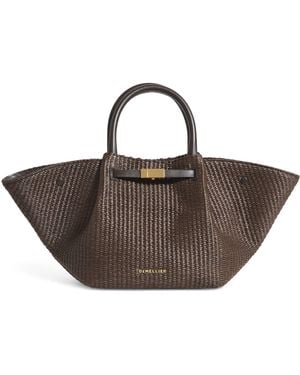 DeMellier Midi Raffia New York Tote Bag - Brown